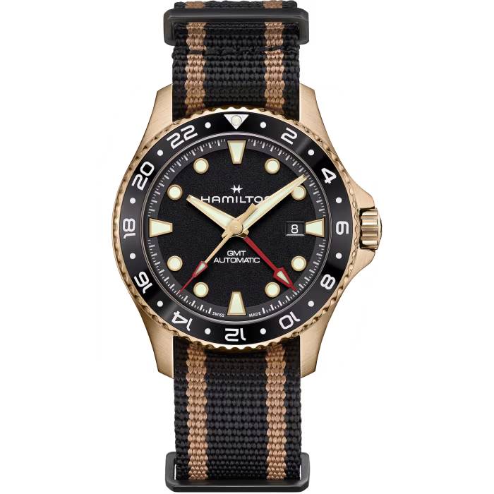 ハミルトン カーキ ネイビー Scuba Automatic GMT 43mm Bronze H82565930